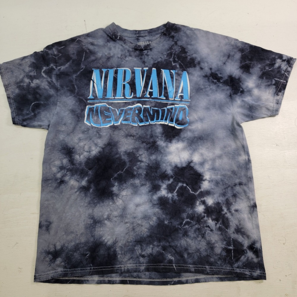 Nirvana Nevermind Water Blue Tie Dye T-Shirt Kurt Cobain Rock Band Men's Sz XL